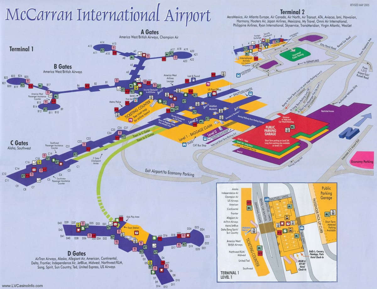 carte de l'aéroport de McCarran