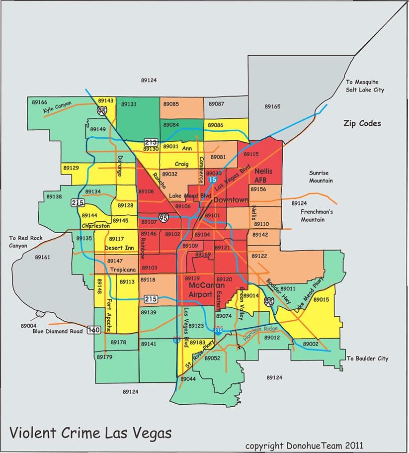 carte de la criminalité de Las Vegas