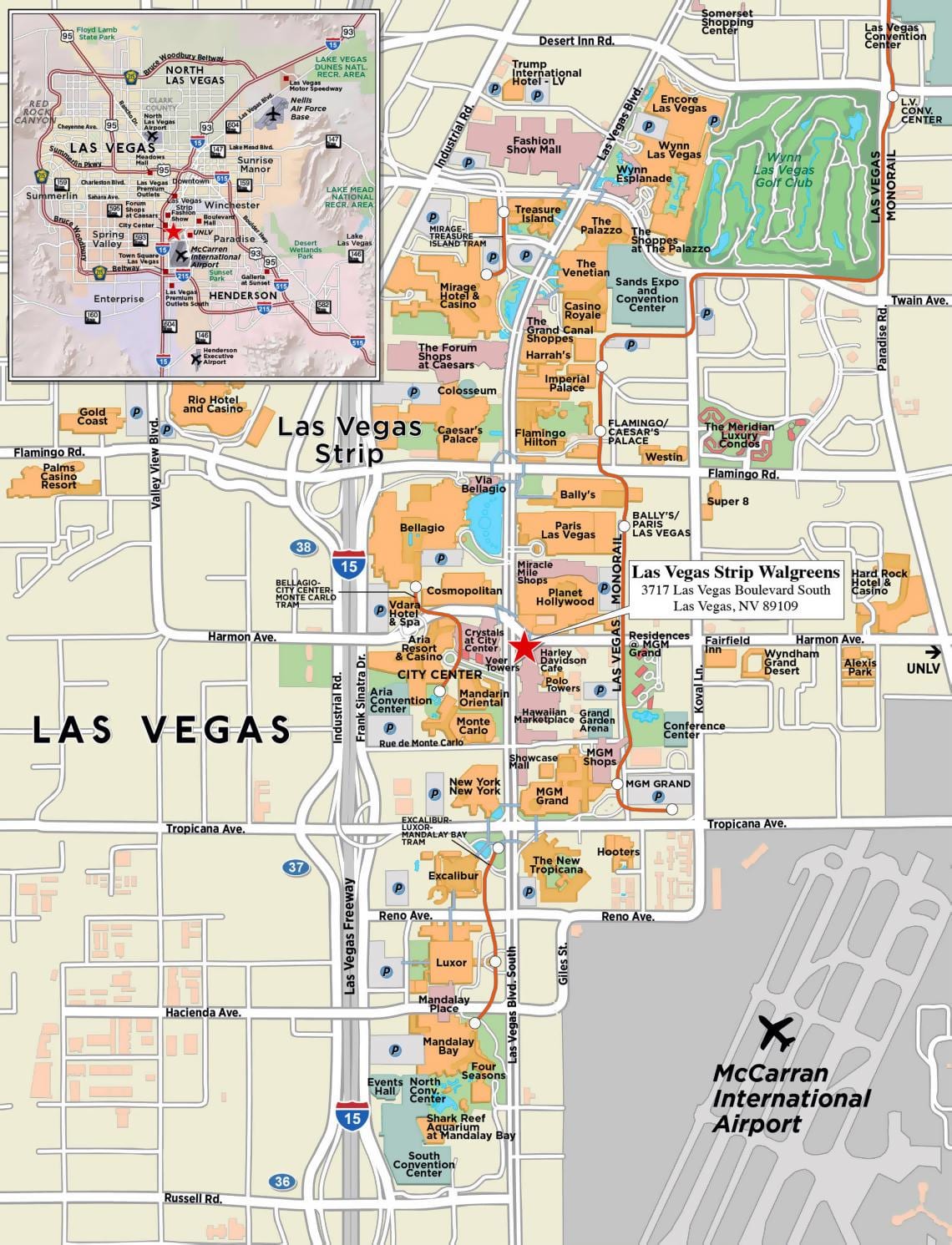 Las Vegas carte de la ville