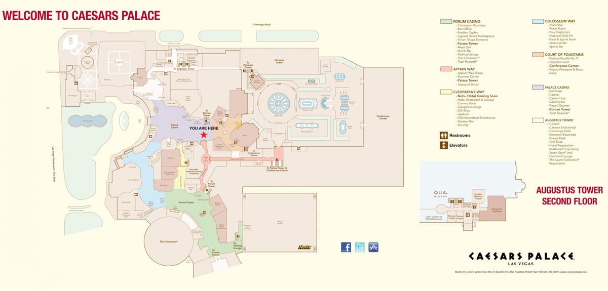 Caesars Las Vegas map